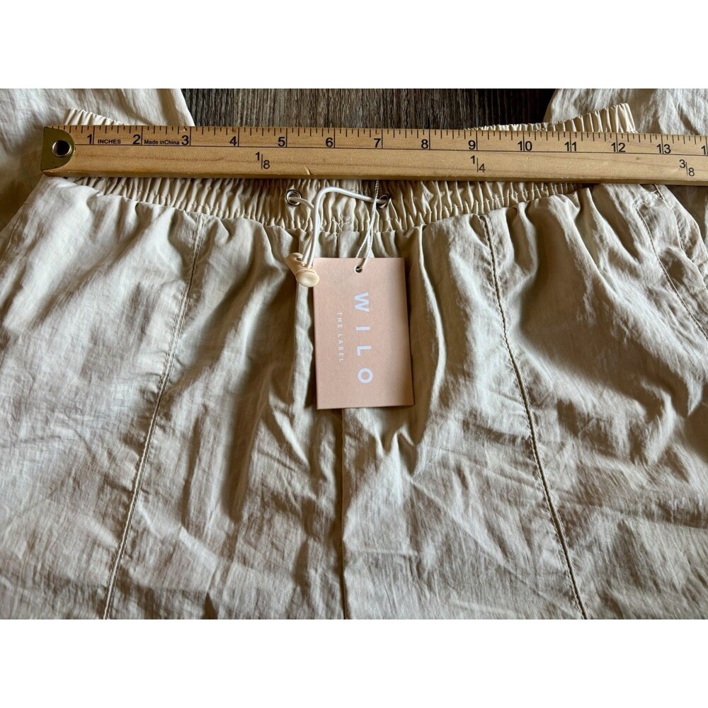 Wilo The Label Parachute Pant Clay Beige Nylon Mesh Lined Joggers Women’s XS NWT - Picture 3 of 9
